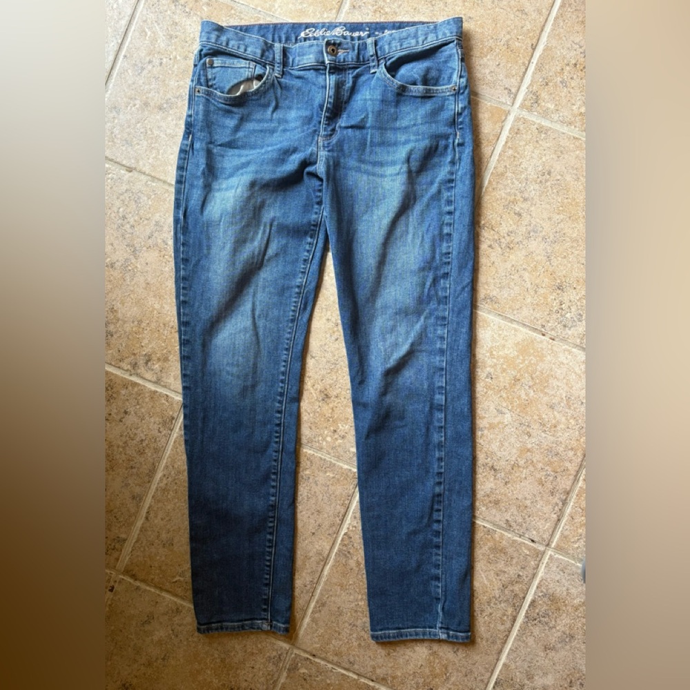 EDDIE BAUER Blue Boyfriend Skinny Low-Rise Jeans Classic Style, Size: 6